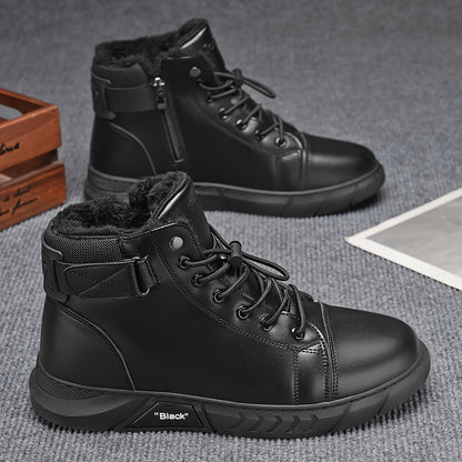 Men's Genuine Leather Boots | Casual & Versatile | Waterproof & Fleece-Lined