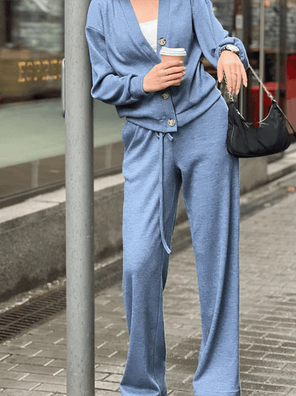 Women's Buttoned Jacket and Pants Two-piece Set (Buy 2 Free Shipping)