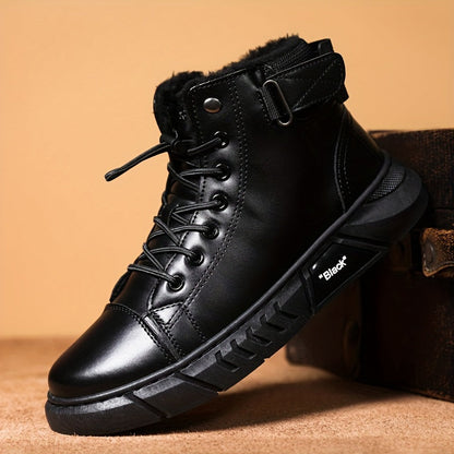 Men's Genuine Leather Boots | Casual & Versatile | Waterproof & Fleece-Lined