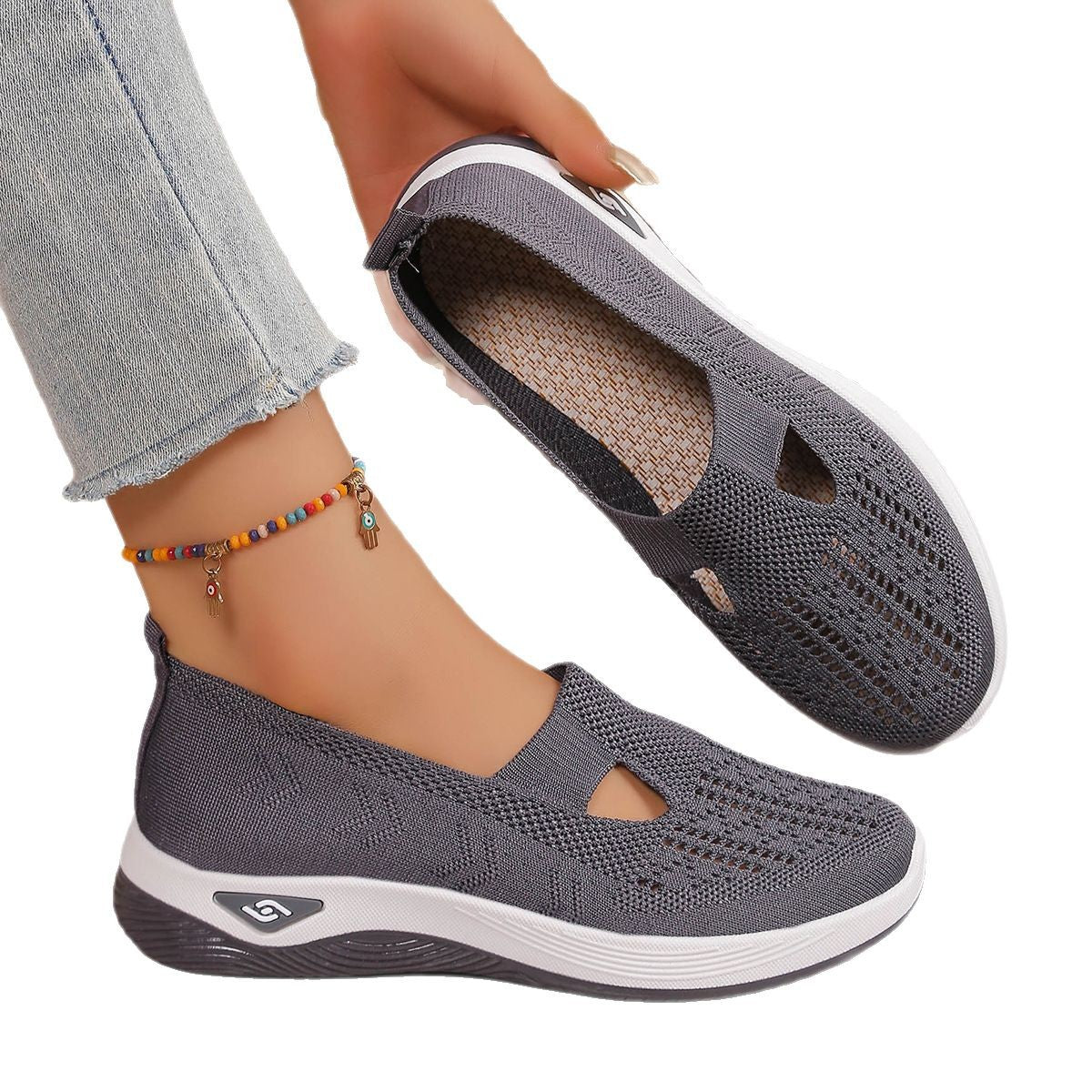 2026 Spring Summer Women's Slip-Ons | Airy Knit Fabric & All-Day Comfort