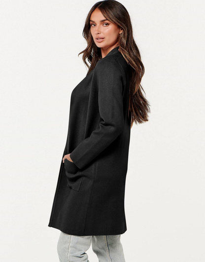 ANRABESS Cardigan Sweater for Women Casual 2023 Fall Winter Fashion Coat Long Sleeve Open Front Knit Coatigan Clothes