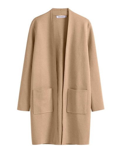 ANRABESS Cardigan Sweater for Women Casual 2023 Fall Winter Fashion Coat Long Sleeve Open Front Knit Coatigan Clothes