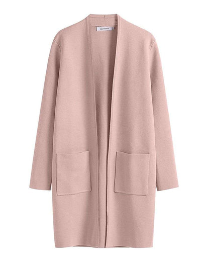 ANRABESS Cardigan Sweater for Women Casual 2023 Fall Winter Fashion Coat Long Sleeve Open Front Knit Coatigan Clothes