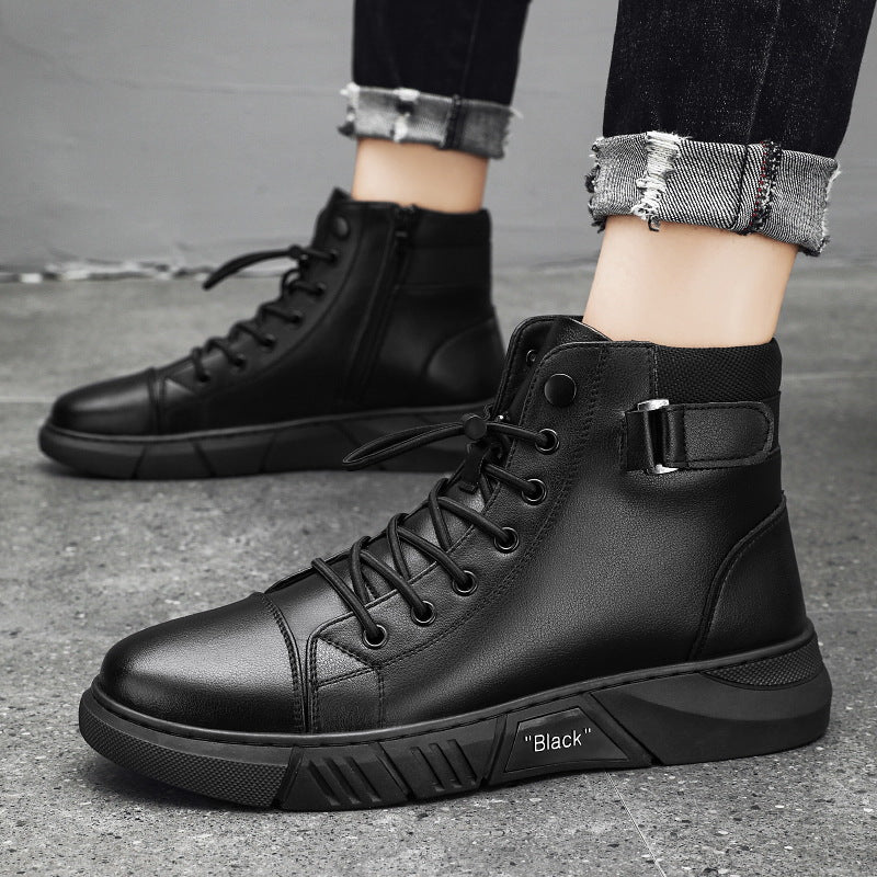 Men's Genuine Leather Boots | Casual & Versatile | Waterproof & Fleece-Lined