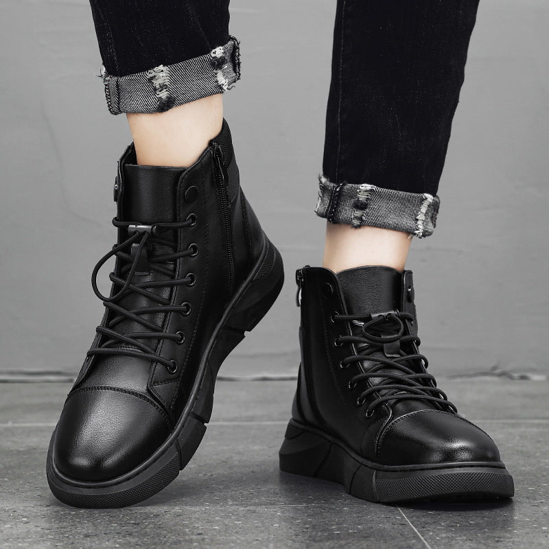 Men's Genuine Leather Boots | Casual & Versatile | Waterproof & Fleece-Lined