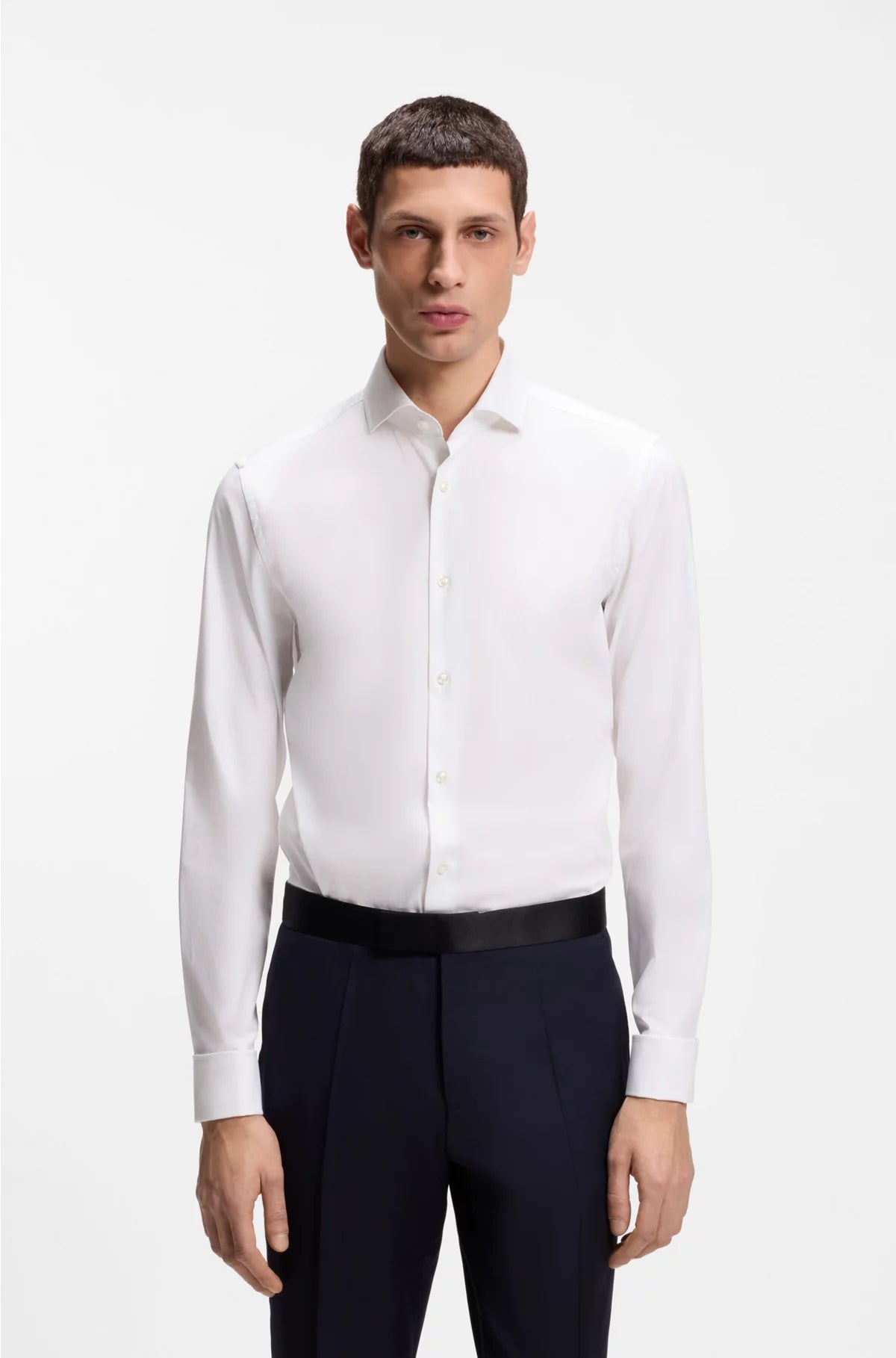 SLIM-FIT SHIRT IN STRETCH-COTTON TWILL