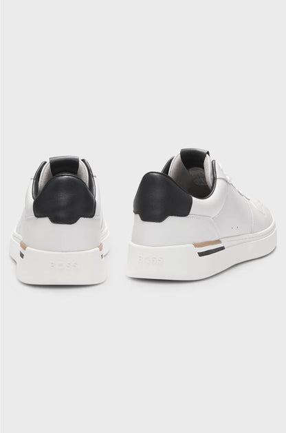 LEATHER TRAINERS WITH LOGO DETAILS