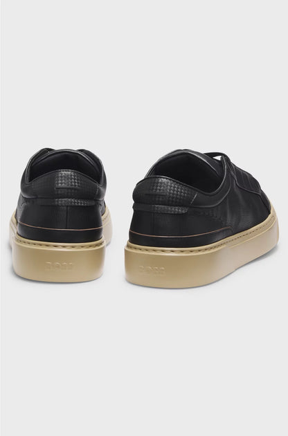 TRAINERS IN GRAINED LEATHER